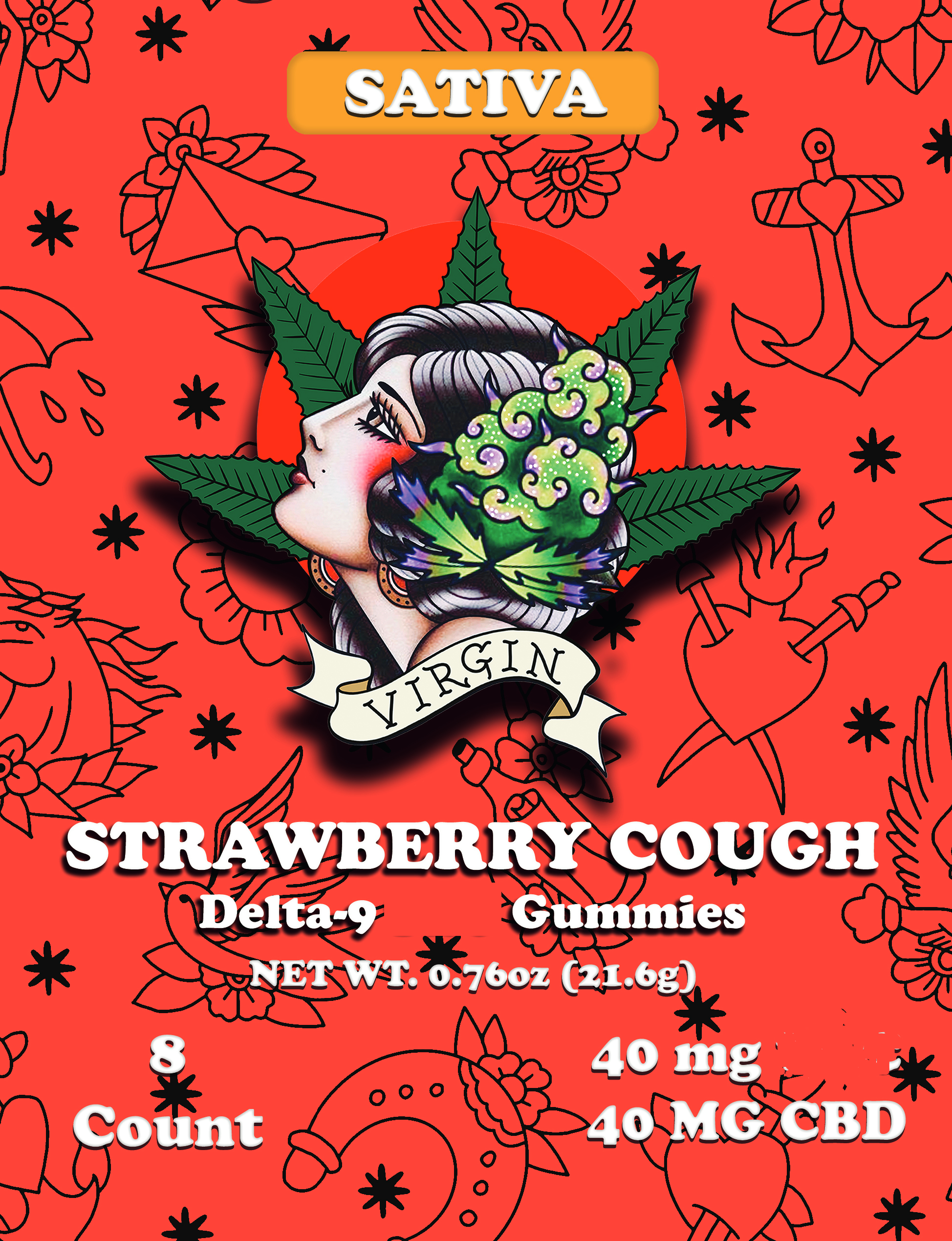 Strawberry Cough 5mg D9/CBD 8 ct. - Image 2
