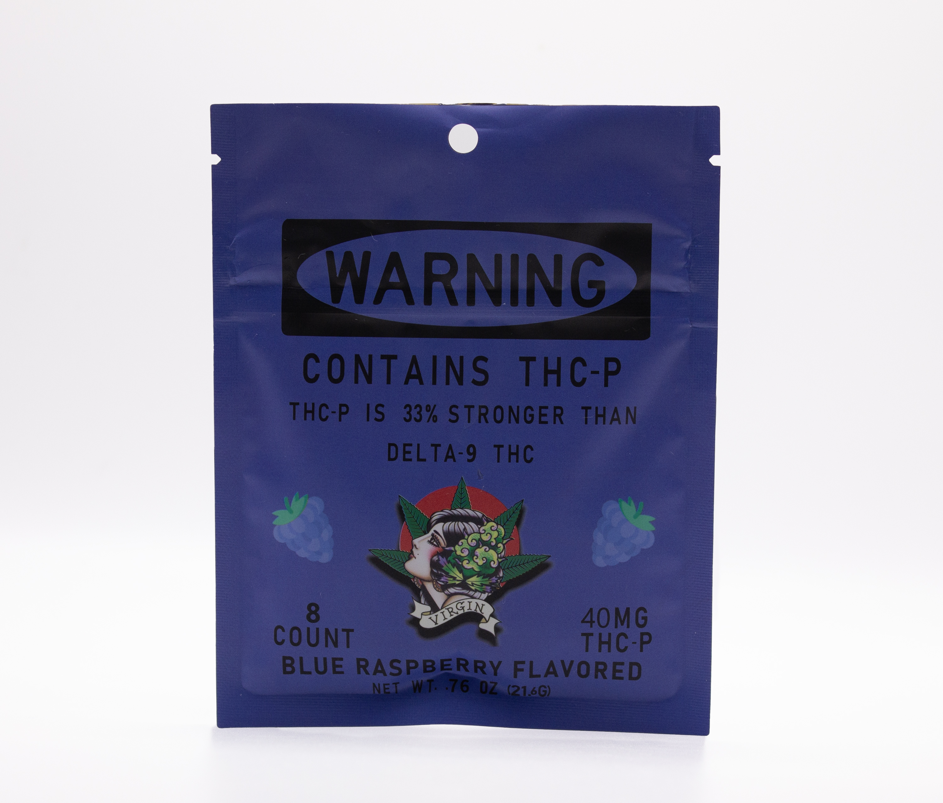 blue raspberry 5mg thc p 8 count gummy