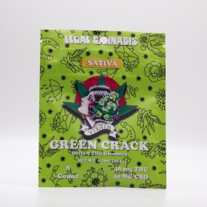 green crack live rosin 5mg d9/cbd 8 ct.