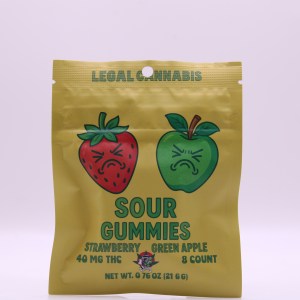 sour gummies strawberry & green apple 5mg 8 count