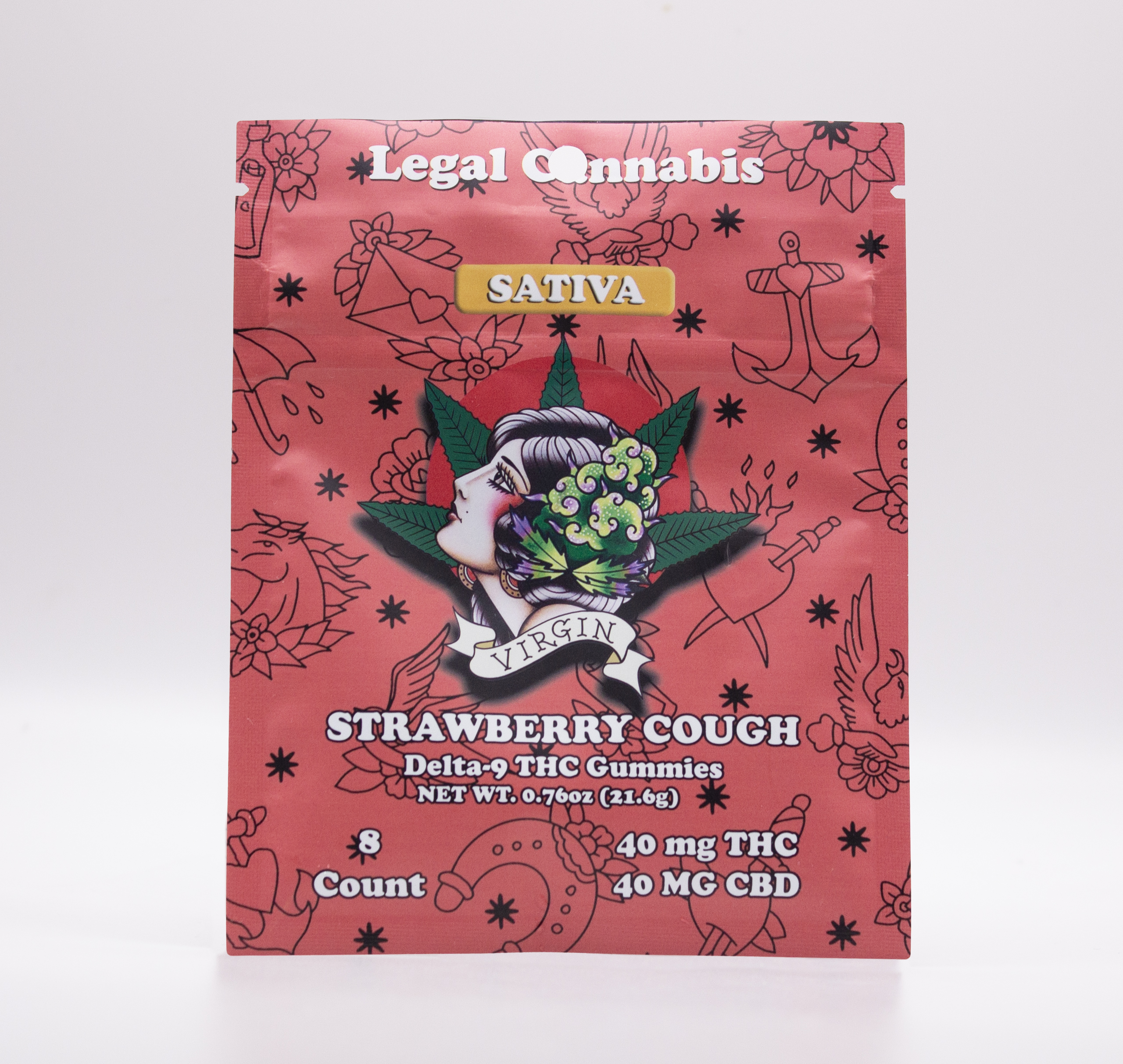 strawberry cough 5mg d9/cbd 8 ct.