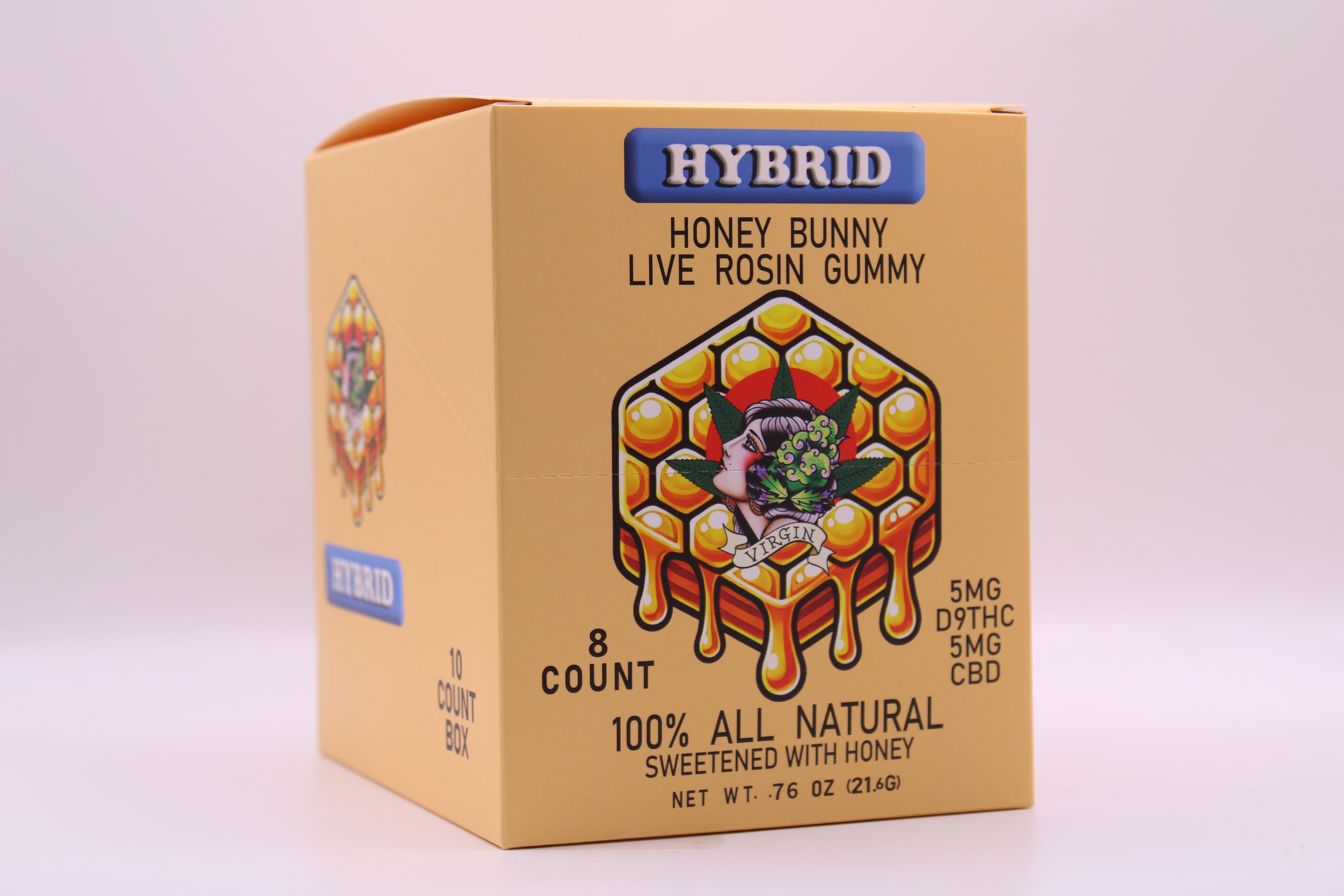 honey bunny live rosin hybrid gummy 8ct. 5mg (box of 10)