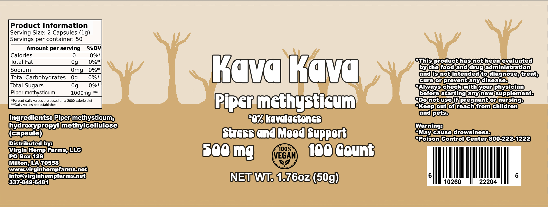 kava kava 100 count capsules
